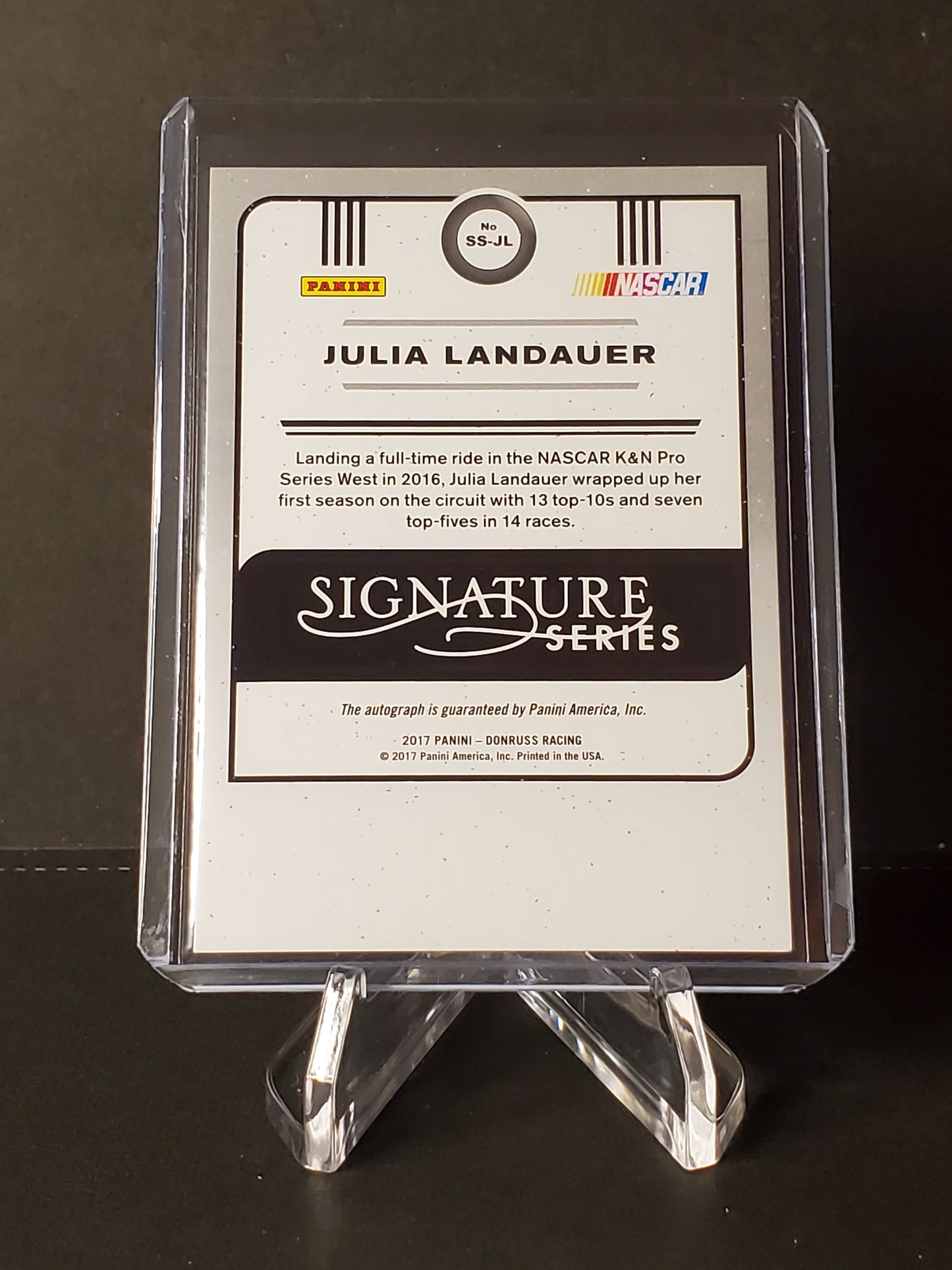 Julia Landauer 2017 Donruss Racing Signature Series AUTO #SS-JL