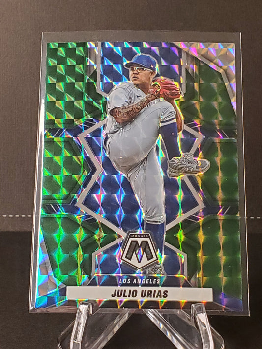 Julio Urias 2022 Panini Mosaic Baseball Green Prizm #188