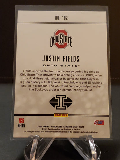 Justin Fields 2021 Panini Chronicles Illusions Draft Picks RC #102