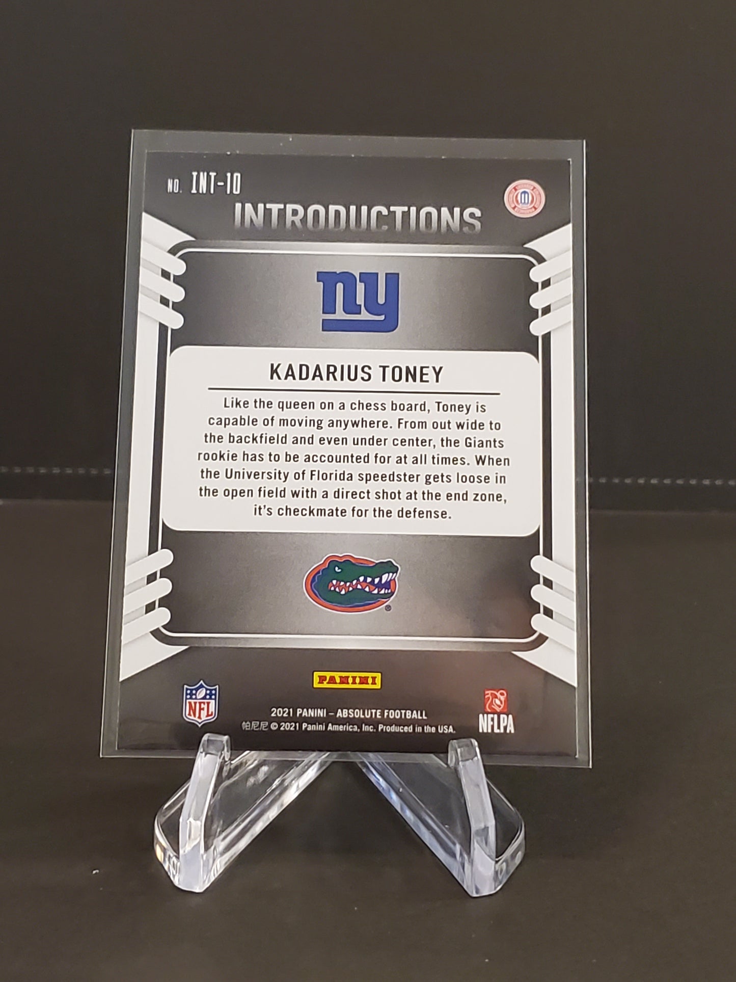 Kadarius Toney 2021 Panini Absolute Introductions RC #INT-10