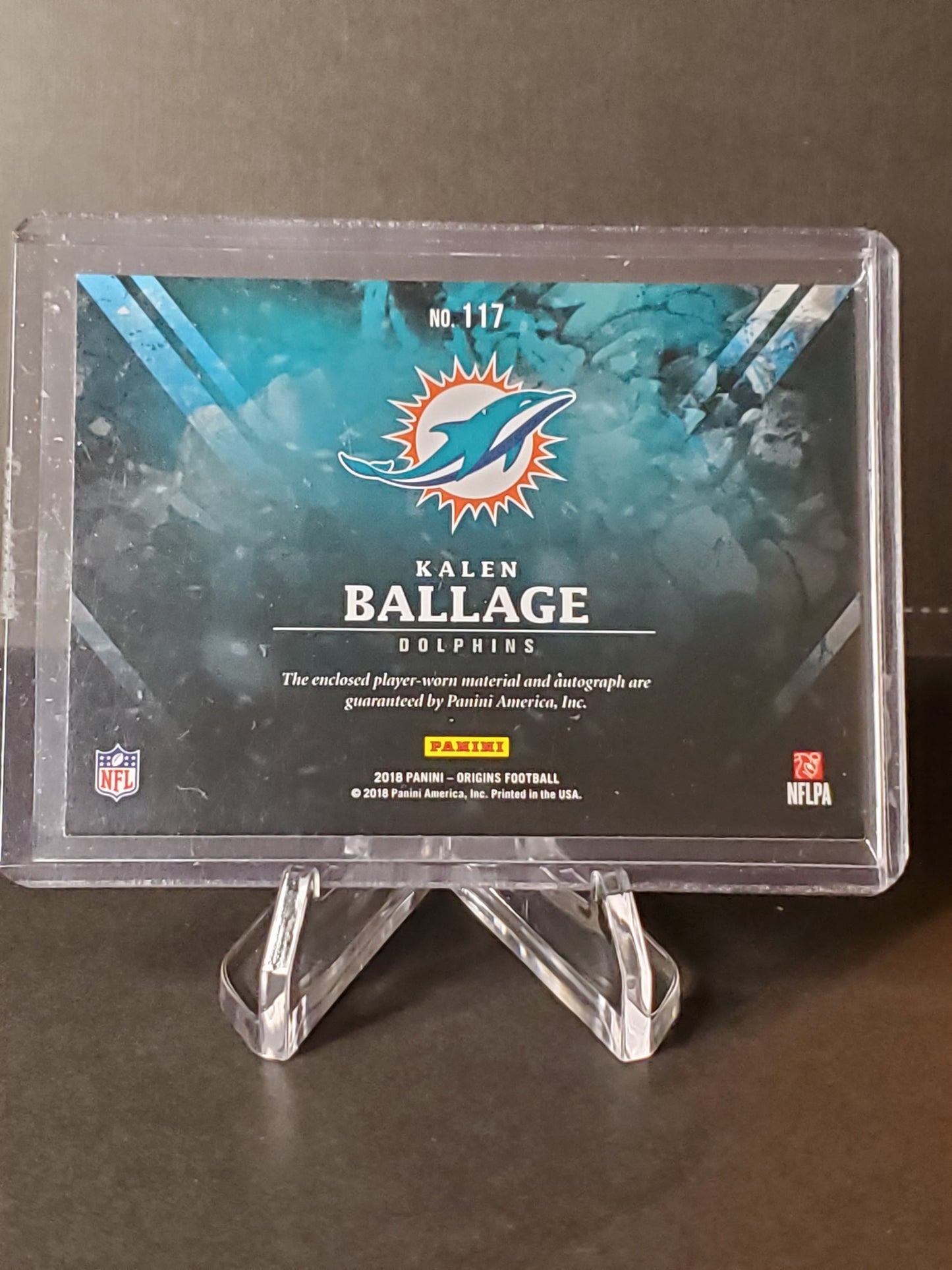 Kalen Ballage 2018 Panini Origins Football Patch AUTO RC - RPA #117