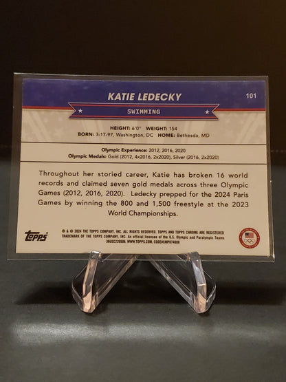 Katie Ledecky 2024 Topps Chrome US Olympic and Paraolympic Hopefuls #101