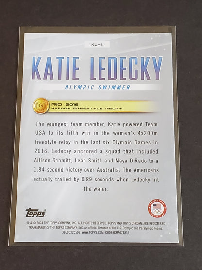 Katie Ledecky 2024 Topps Chrome US Olympic and Paraolympic Hopefuls Ledecky Legacy #KL-4