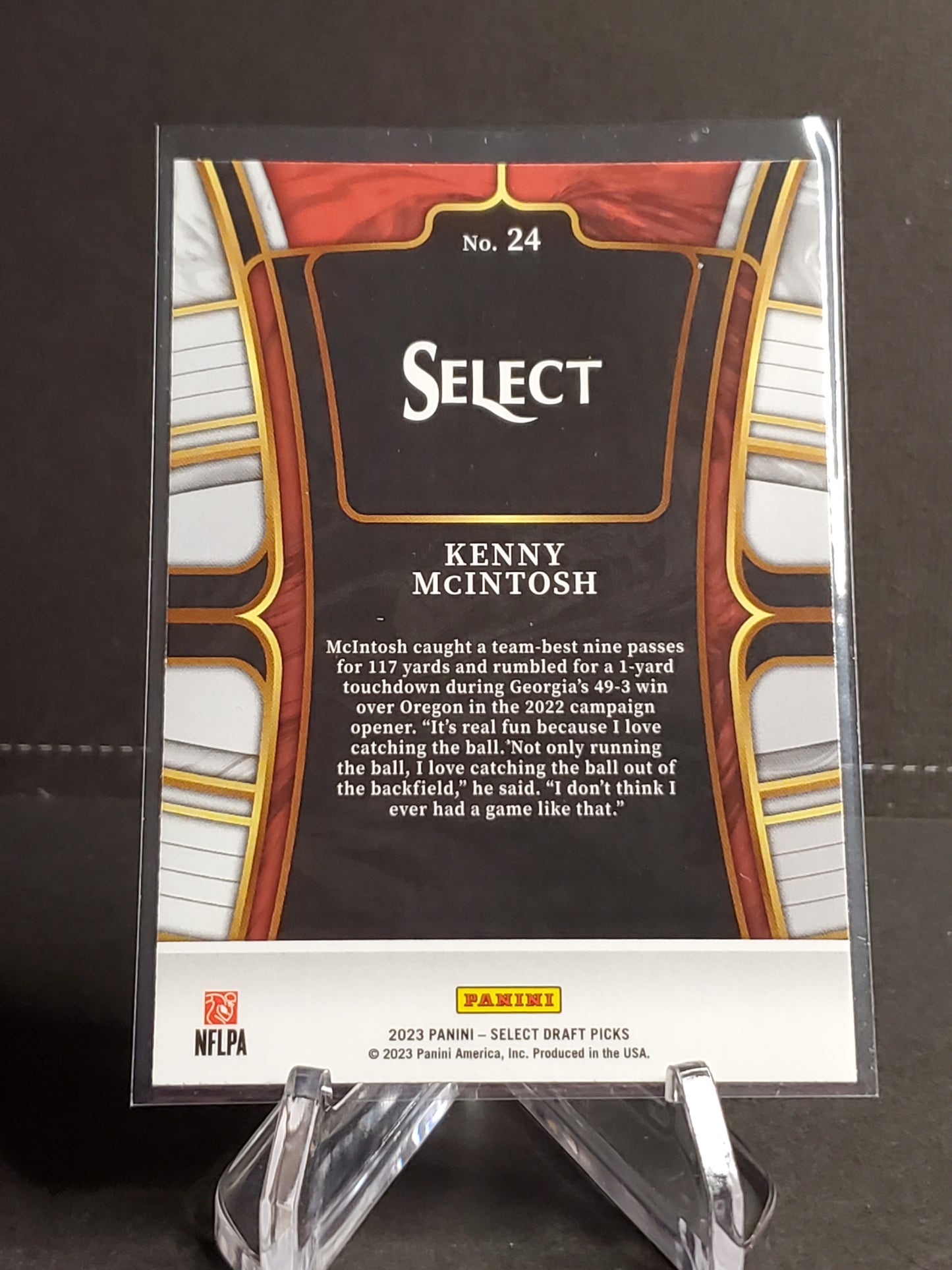 Kenny McIntosh 2023 Panini Select Draft Picks RC #24