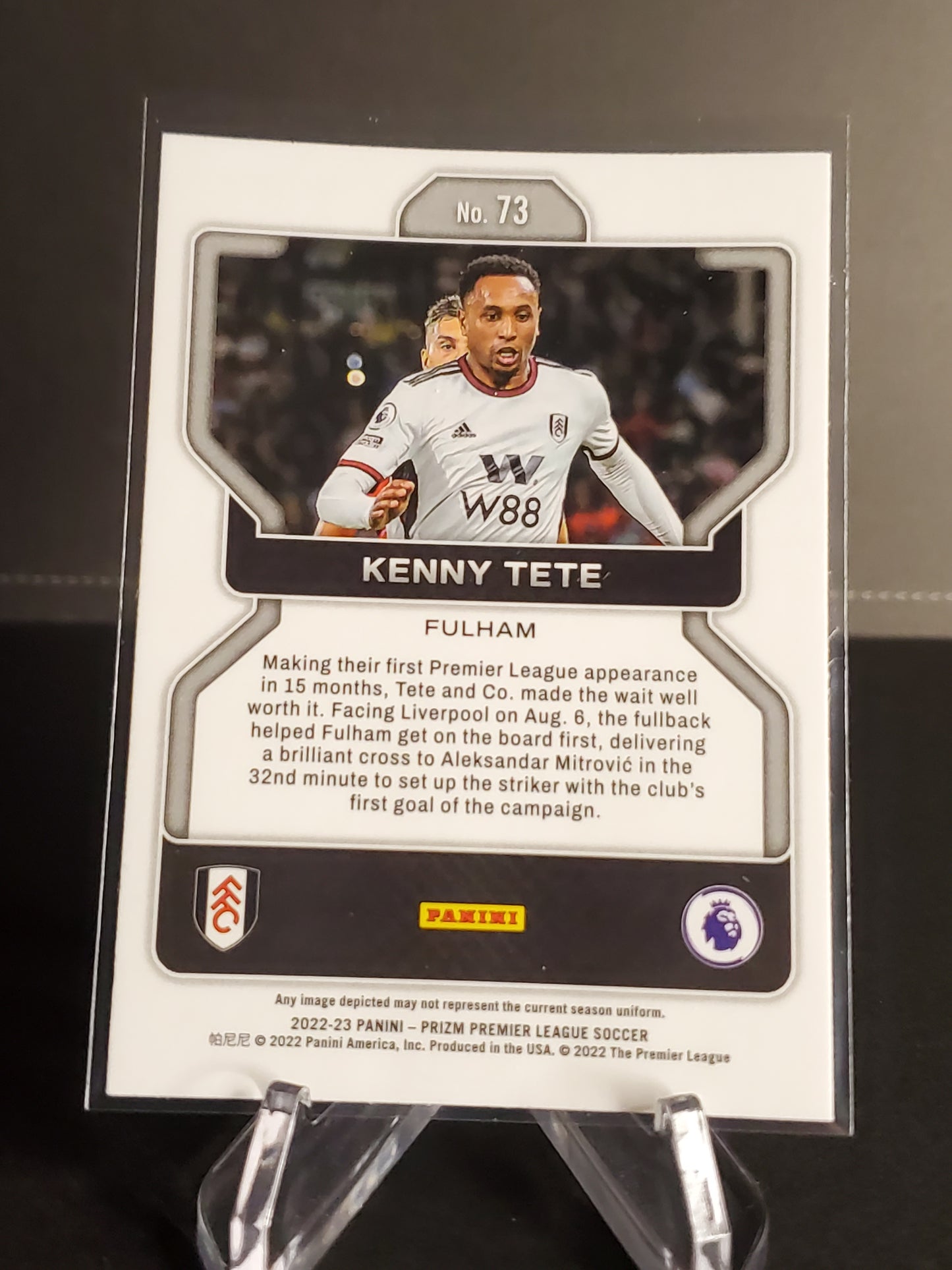 Kenny Tete 2022-23 Panini Prizm Premier League RC #73