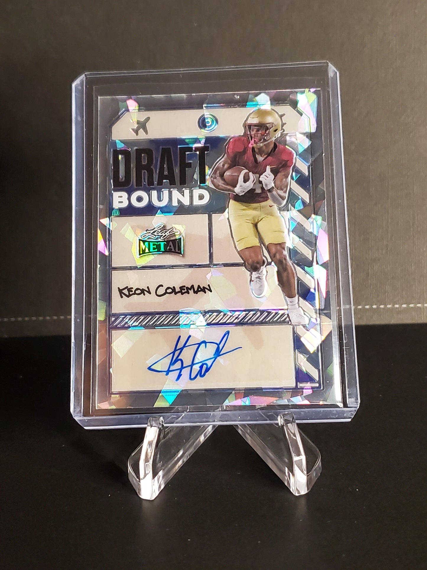 Keon Coleman 2024 Leaf Metal Football Draft Bound AUTO 1/1  #DB-KC1