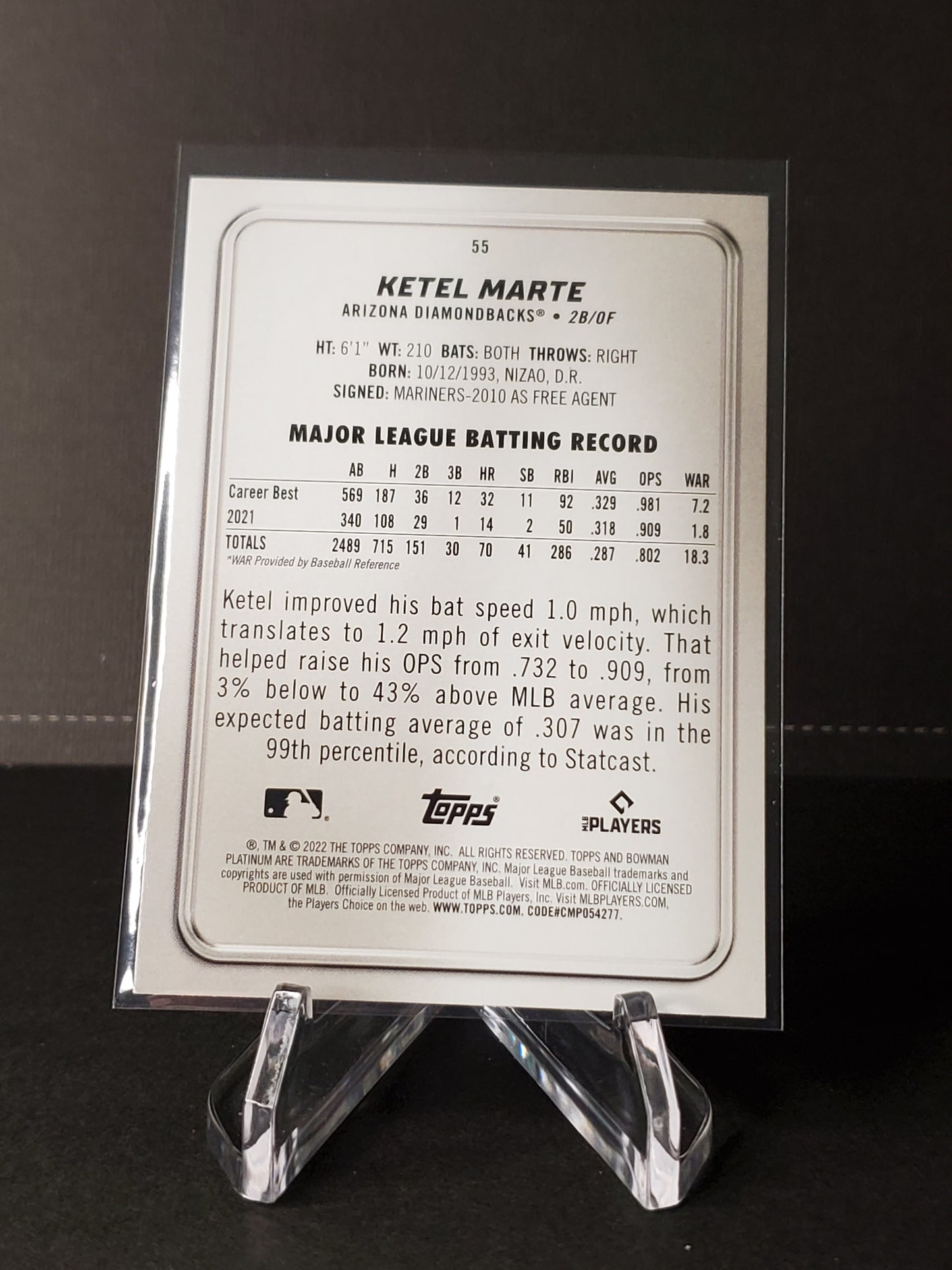 Ketel Marte 2022 Bowman Platinum #55