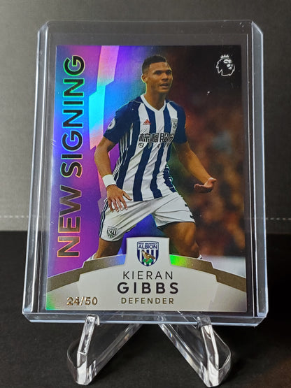 Kieran Gibbs 2018 Topps Premier League Platinum PURPLE Parallel #'d /50