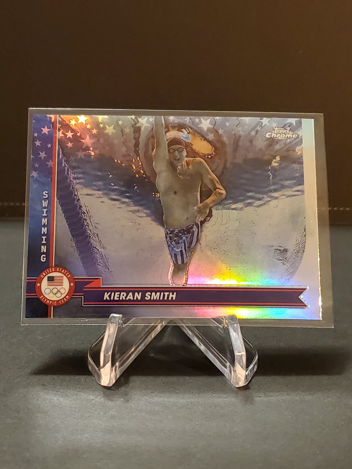 Kieran Smith 2024 Topps Chrome US Olympic and Paraolympic Hopefuls Refractor #138