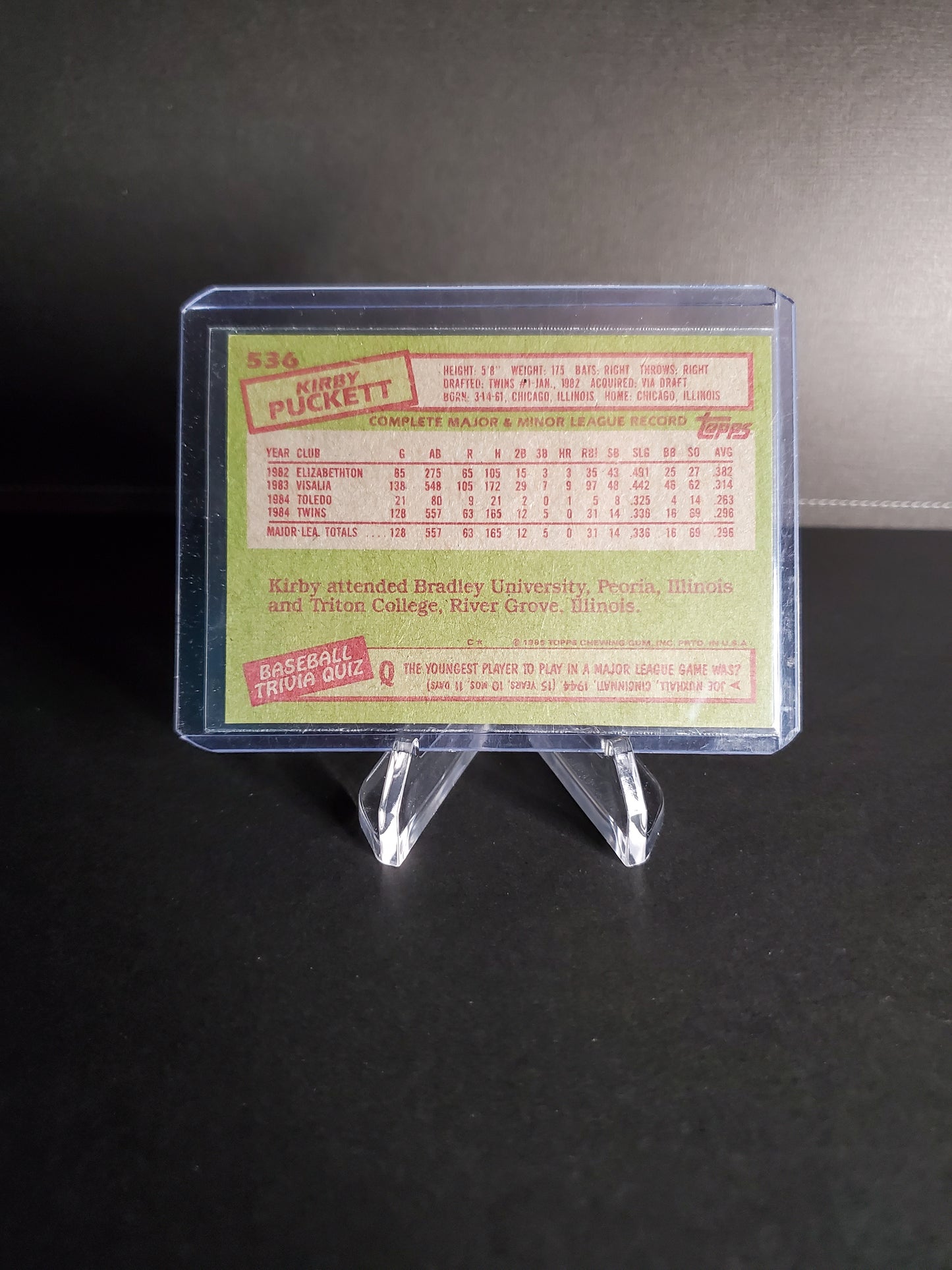 Kirby Puckett 1985 Topps #536 RC MINT