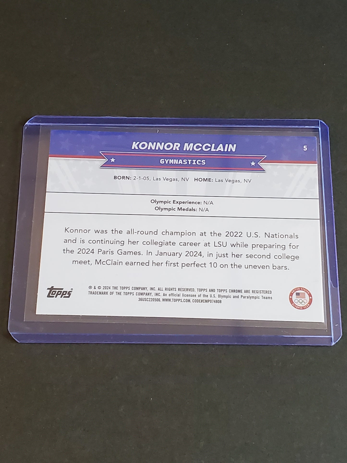 Konnor McClain 2024 Topps Chrome US Olympic and Paraolympic Hopefuls Blue Parallel /150  #5