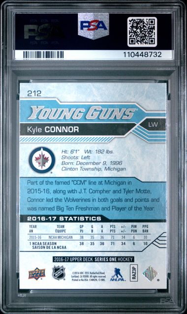 2016 Upper Deck Young Guns - KYLE CONNOR - #212 ROOKIE RC | PSA 10