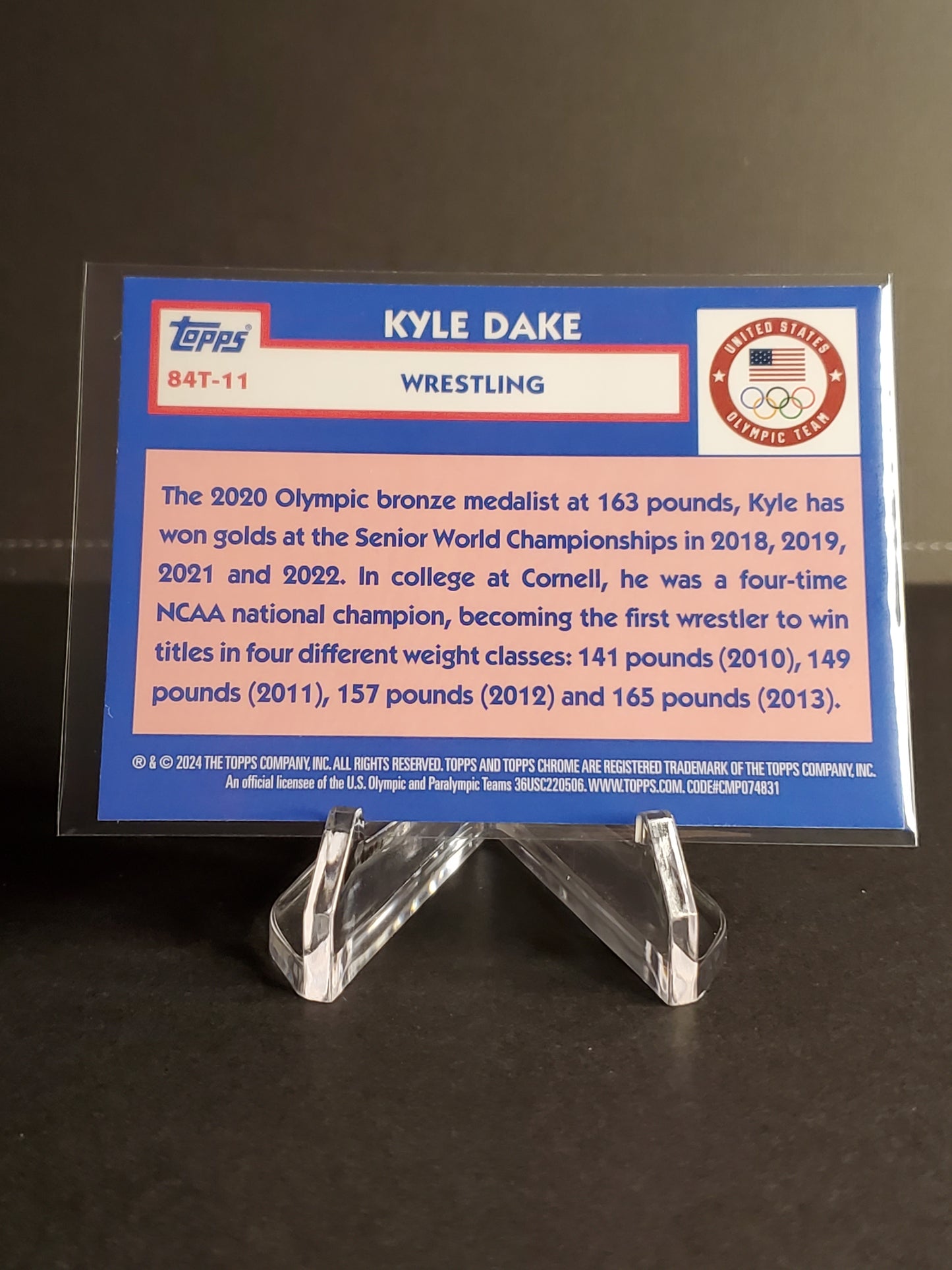 Kyle Dake 2024 Topps Chrome US Olympic and Paraolympic Hopefuls Refractor Team USA #S4T-11