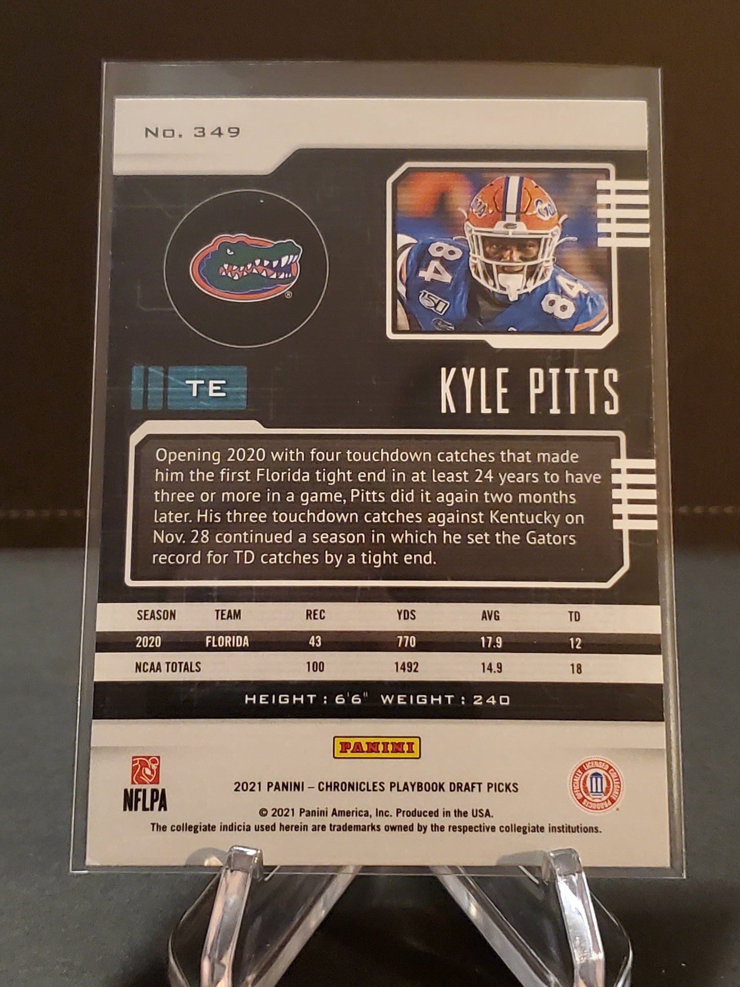 Kyle Pitts 2021 Panini Chronicles Playbook Draft Picks RC #349