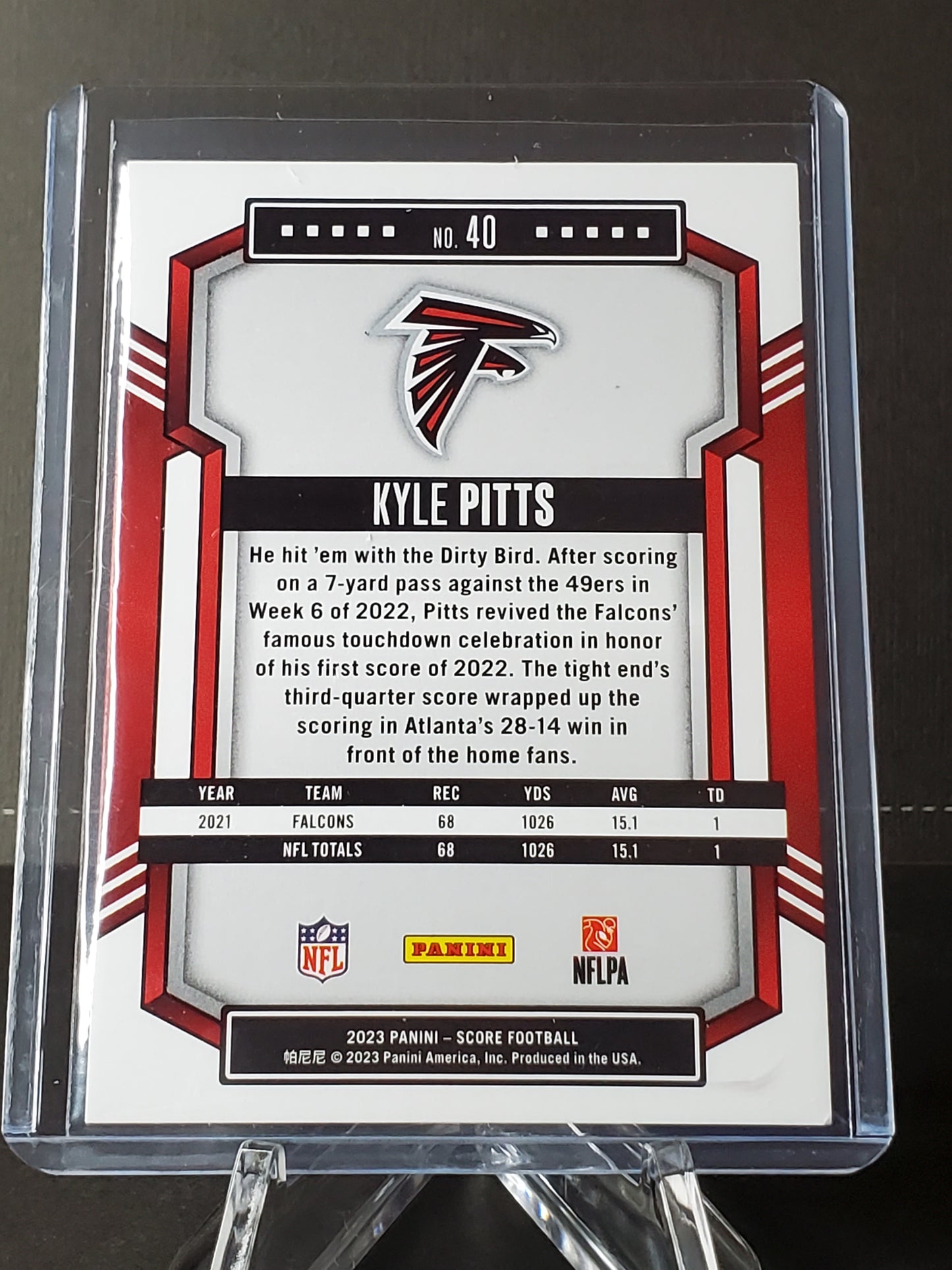 Kyle Pitts 2023 Panini - Score Football Stars Parallel #40: /299