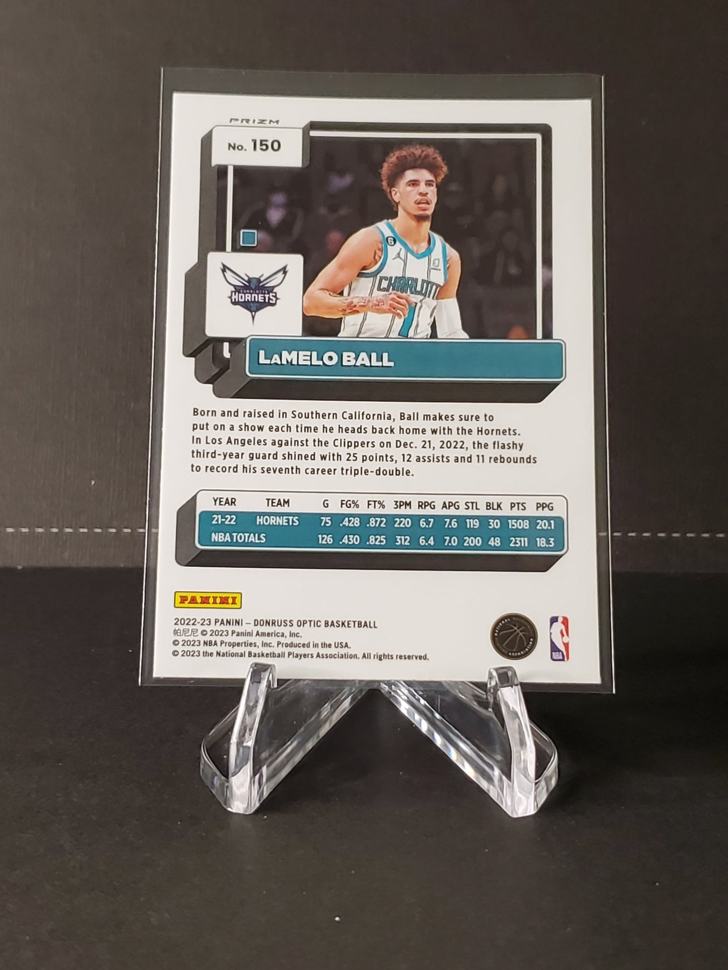 LaMelo Ball 2022-2023 Donruss Optic Purple Prizm #150