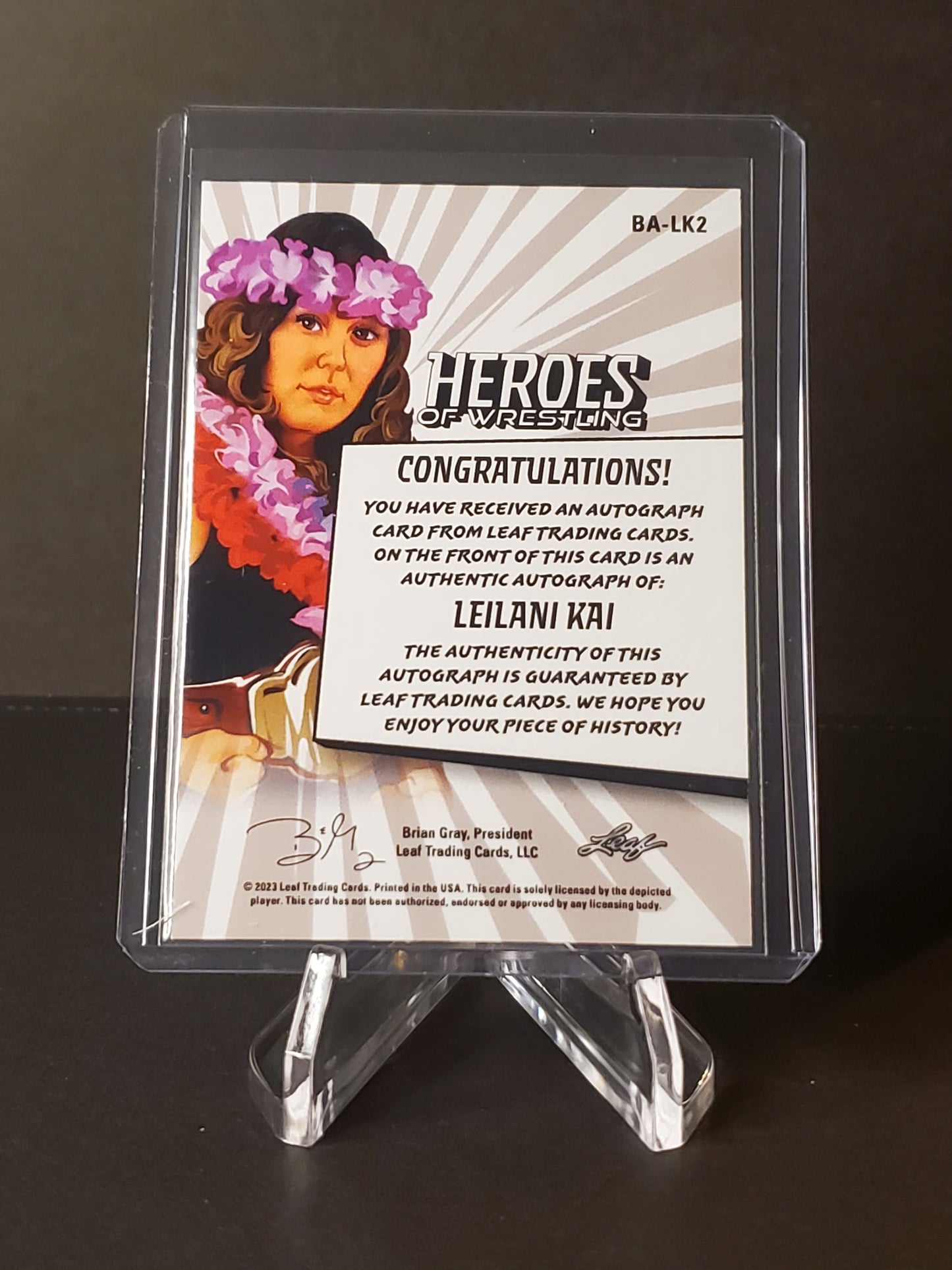 LeiLani Kai 2023 Leaf Heroes of Wrestling AUTO Red #BA-LK2