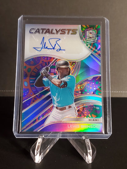 Lewis Brinson 2021 Spectra Pyschadelic Prizm Catalysts AUTO #CS-LB