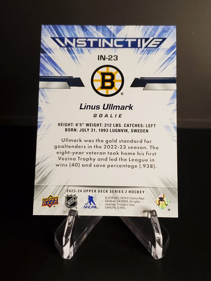 Linus Ullmark 2023/24 Upper Deck Series 2 Instinctive #IN-23