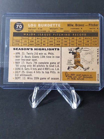 Lou Burdette 1960 Topps Baseball #70
