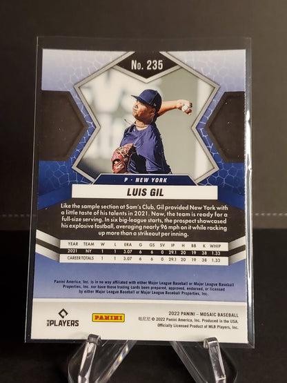 Luis Gil 2022 Panini Mosaic Baseball RC #235