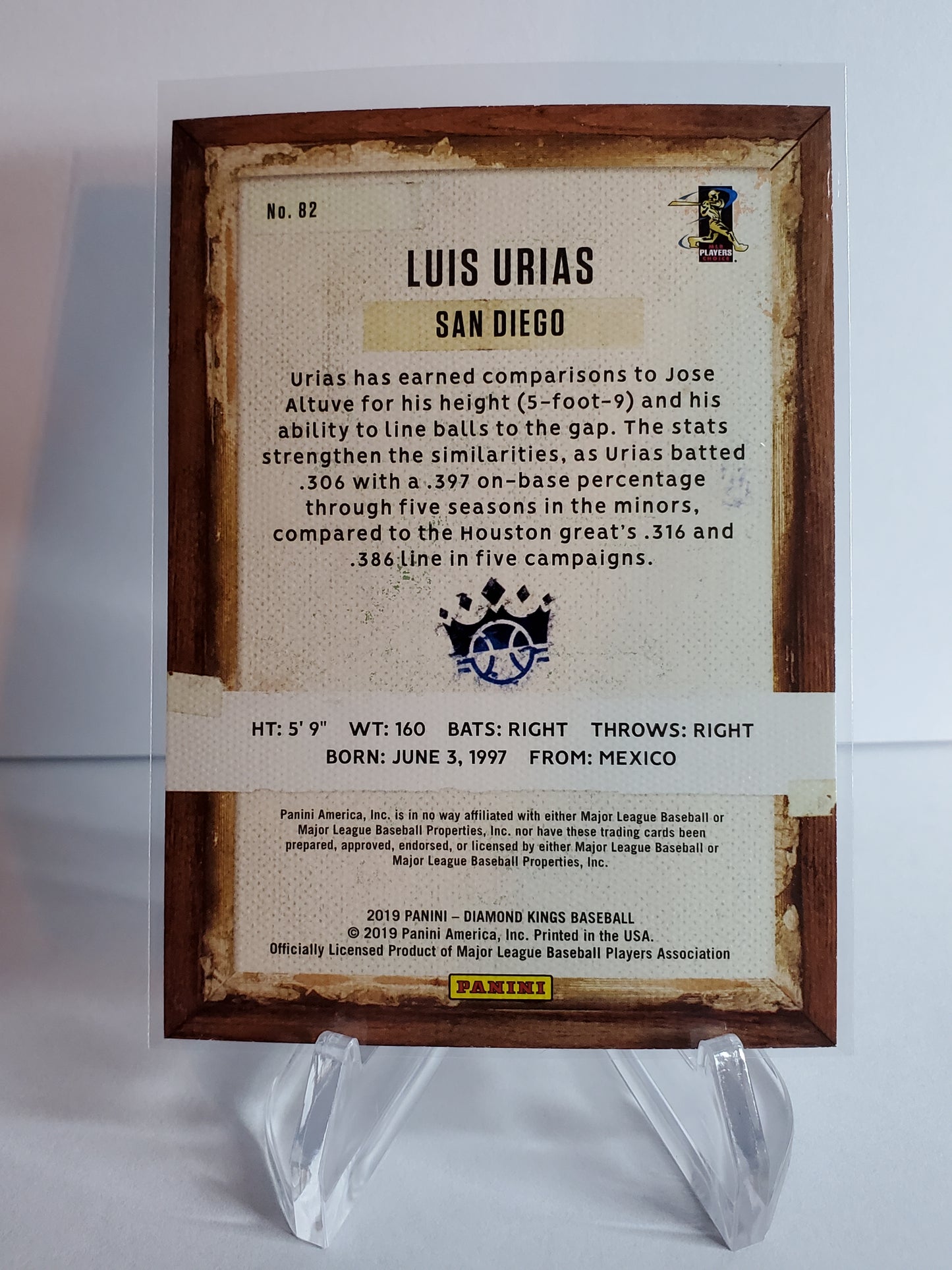 Luis Urias 2019 Panini Diamond Kings Baseball RC #82
