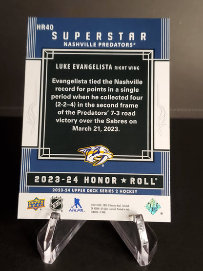Luke Evangeslista 2023/24 Upper Deck Series 2 Honor Roll #HR40