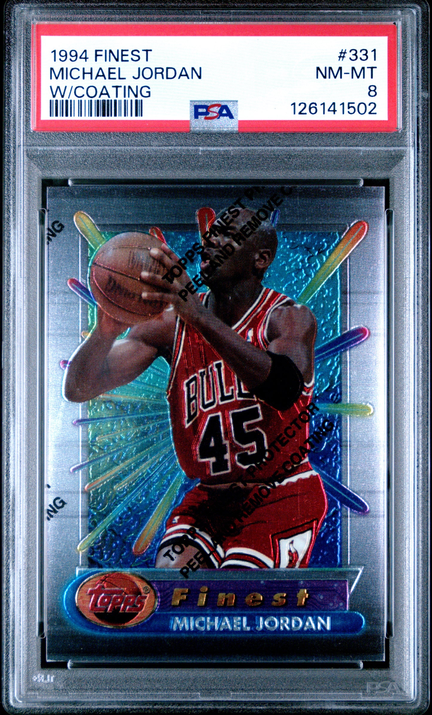 Share 1994 Finest Basketball #331 Michael Jordan w/ Coating HOF PSA 8 NM/MT