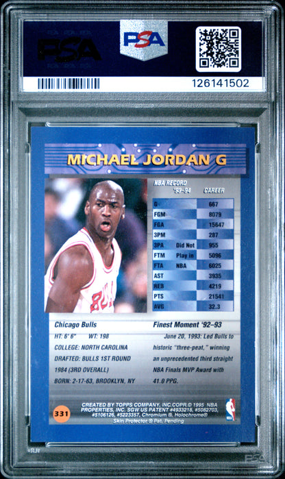 Share 1994 Finest Basketball #331 Michael Jordan w/ Coating HOF PSA 8 NM/MT