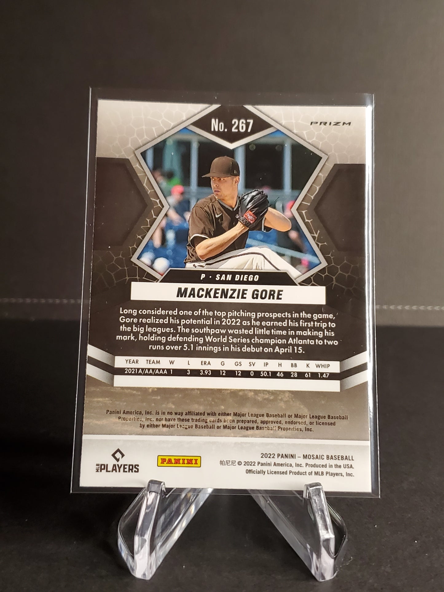 Mackenzie Gore 2022 Panini Mosaic Orange Prizm RC #267