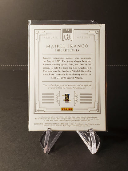 Maikel Franco 2015 Panini National Treasures /99 AUTO RC #62