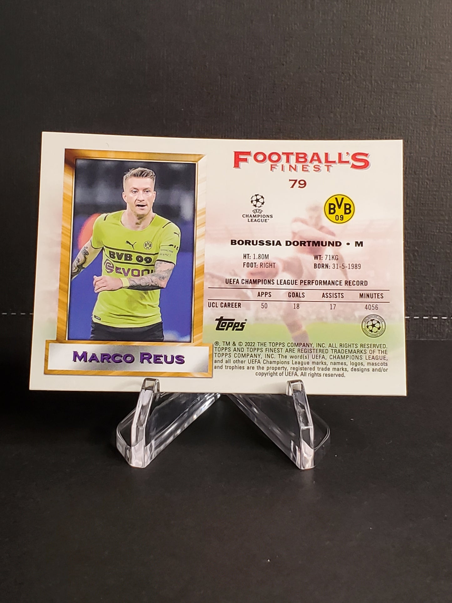 Marco Reus 2021-2022 Topps Finest Flashbacks UEFA Soccer #79