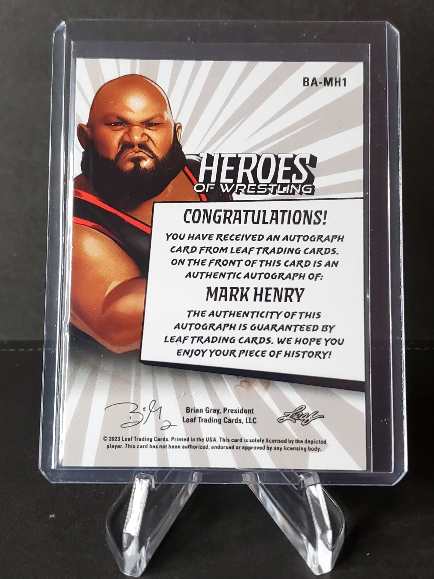 Mark Henry 2023 Leaf Heroes of Wrestling AUTO Yellow #BA-MH1