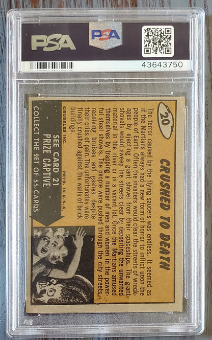 1962 MARS ATTACKS #20 CRUSHED TO DEATH PSA 4