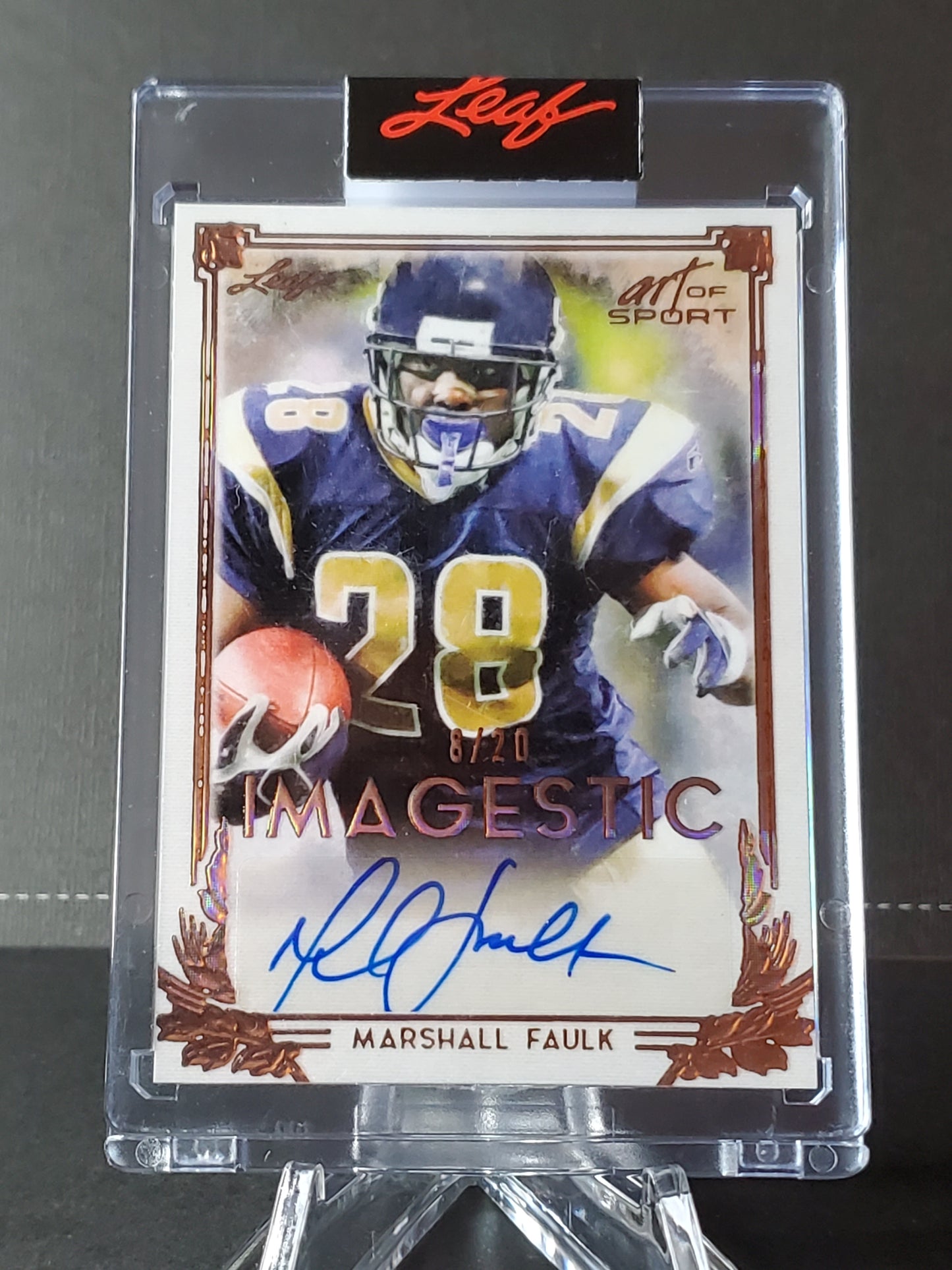 Marshall Faulk 2021 Leaf Art of Sport - Magestic AUTO #IM-MF1: /20