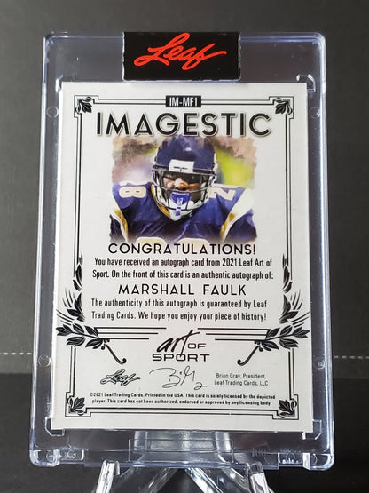 Marshall Faulk 2021 Leaf Art of Sport - Magestic AUTO #IM-MF1: /20