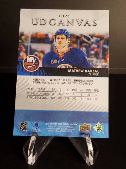 Mathew Barzal 2023/24 Upper Deck Series 2 Canvas #C173