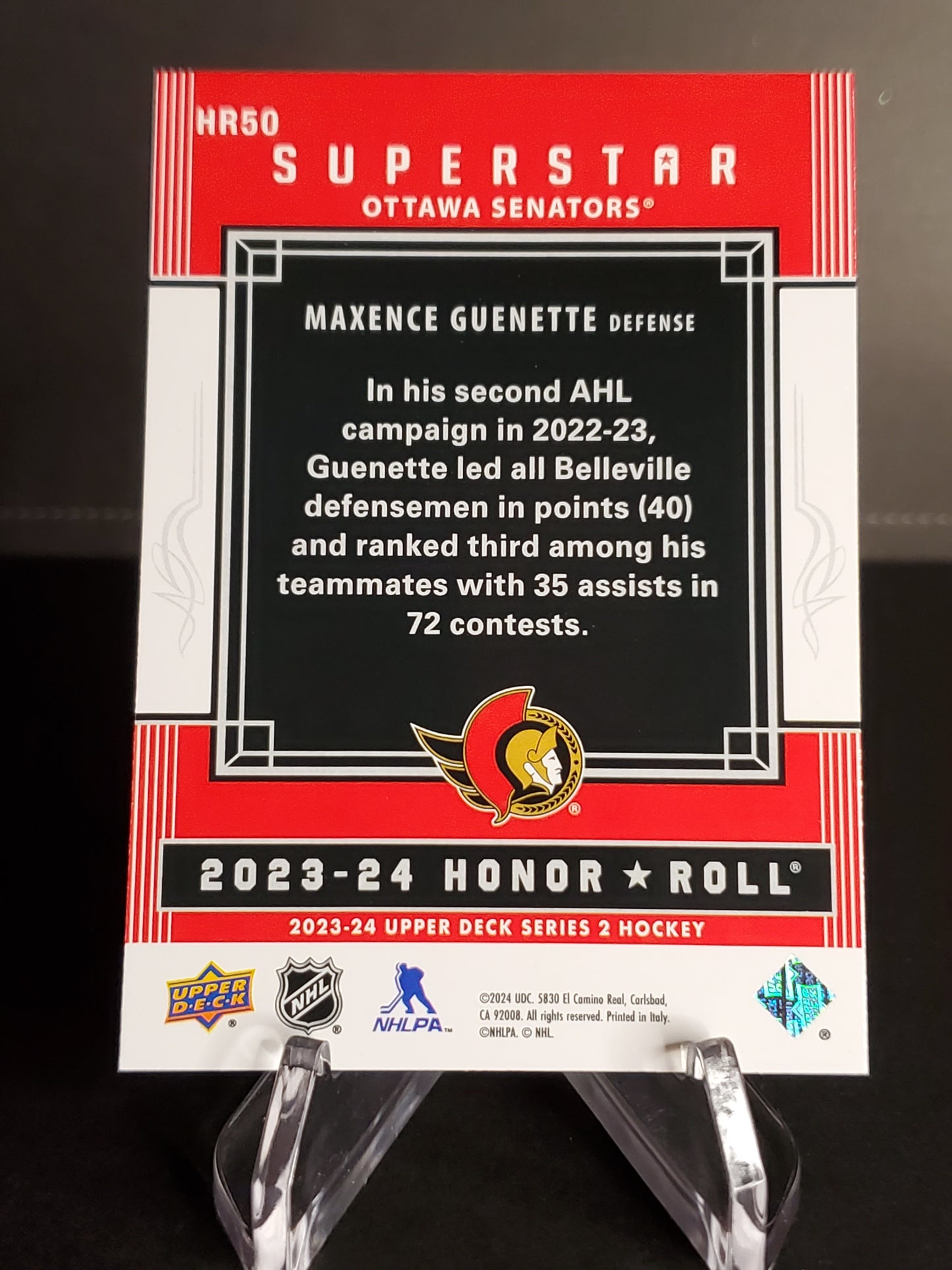 Maxence Guenette 2023/24 Upper Deck Series 2 Honor Roll #HR50