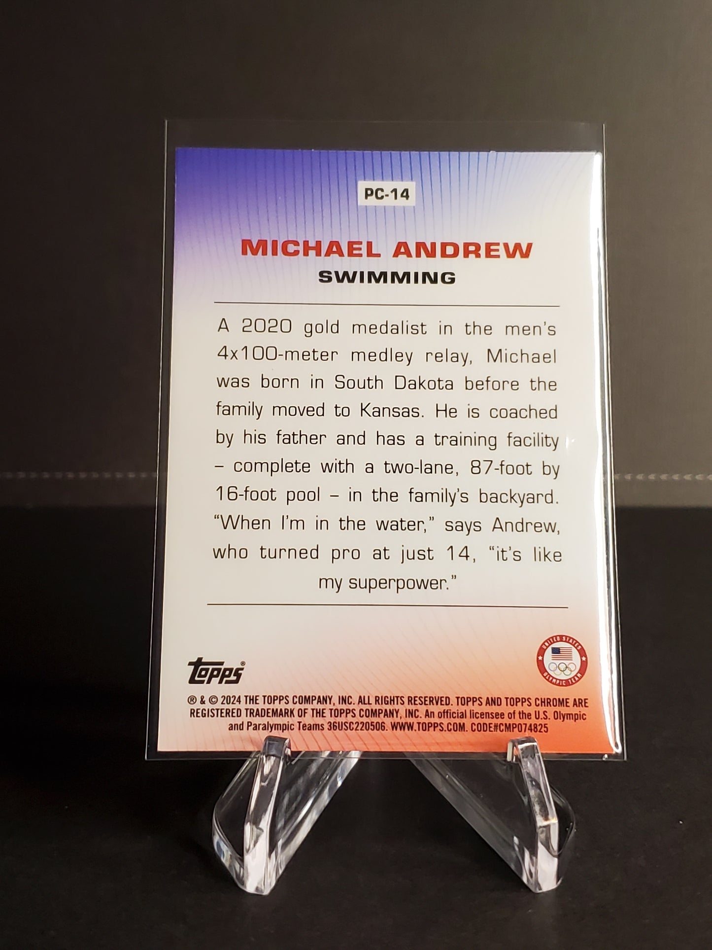 Michael Andrew 2024 Topps Chrome US Olympic and Paraolympic Hopefuls For Pride & Country #PC-14