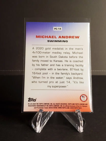 Michael Andrew 2024 Topps Chrome US Olympic and Paraolympic Hopefuls For Pride & Country #PC-14