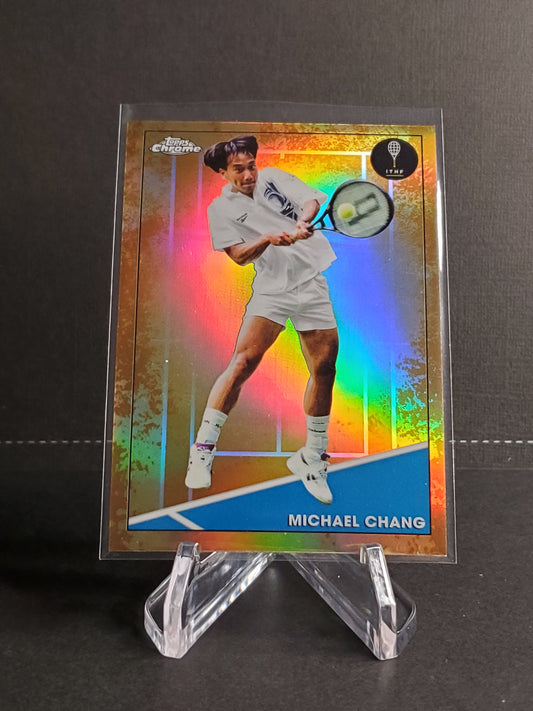 Michael Chang 2021 Topps Chrome Tennis Gold Refractor #12