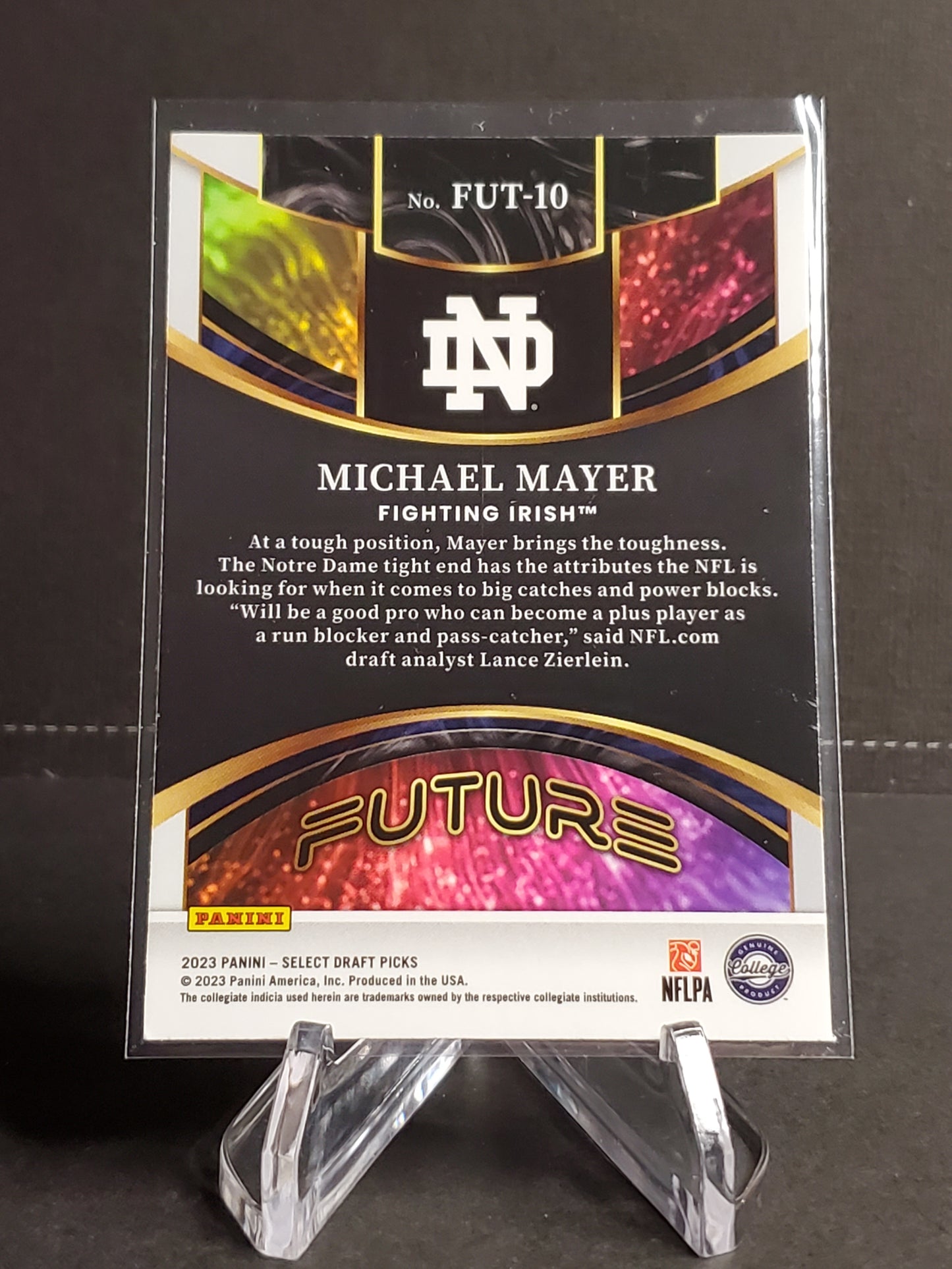 Michael Mayer 2023 Panini Select Draft Picks RC Future #FUT-10