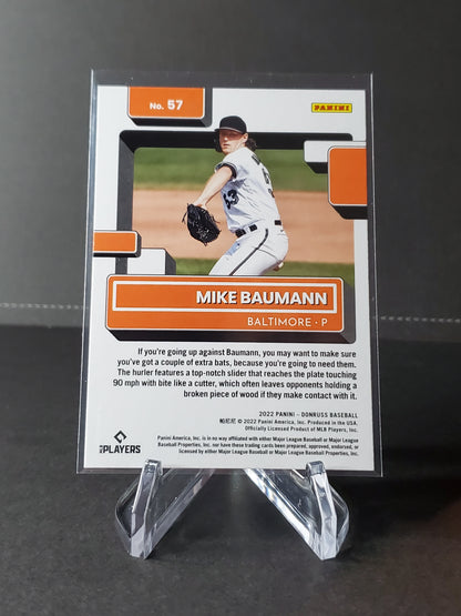 Mike Baumann 2022 Panini Donruss Baseball Rated Rookie Holo Orange #57