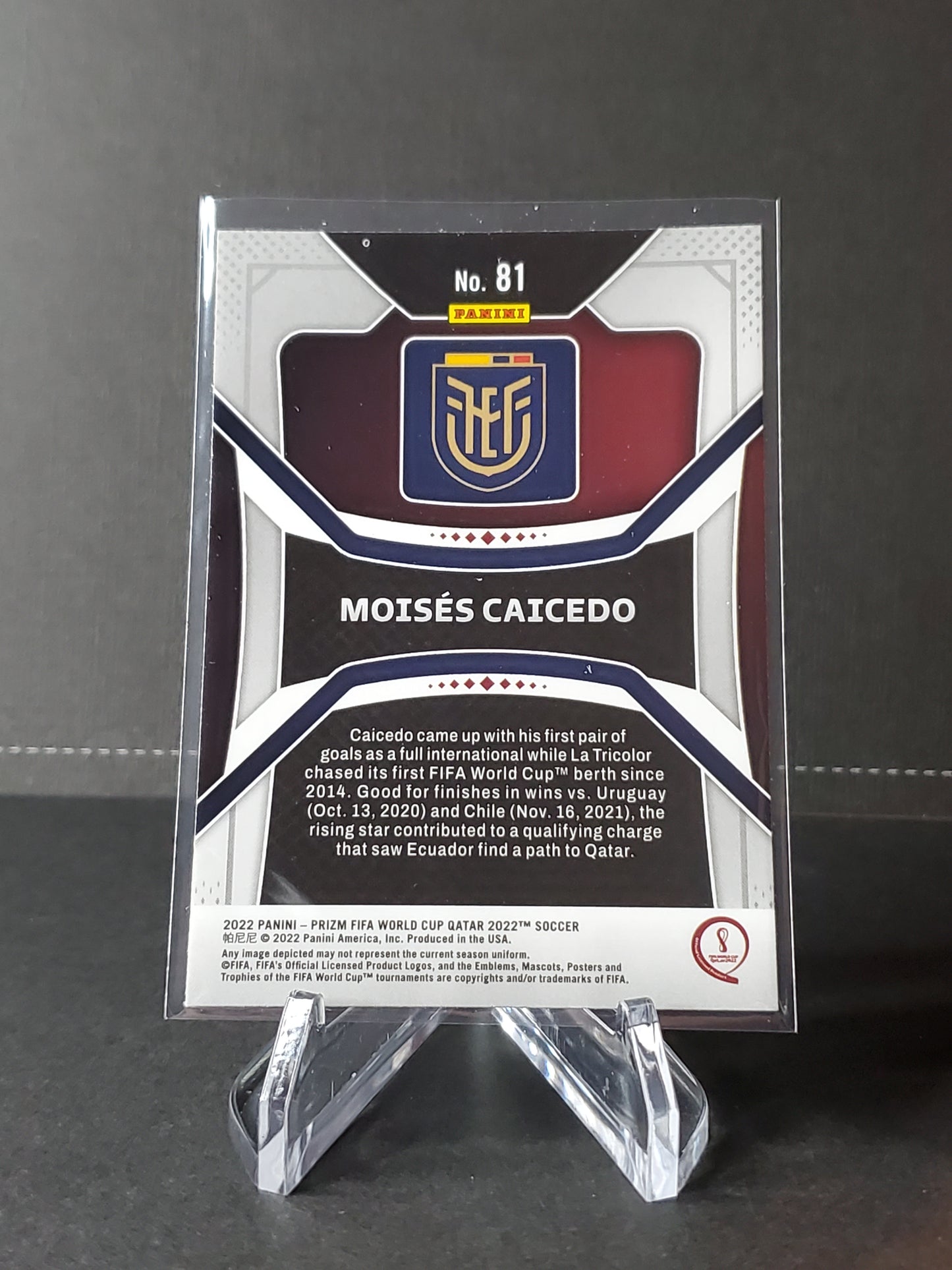 Moises Caicedo 2022 Panini Prizm World Cup Qatar RC #81