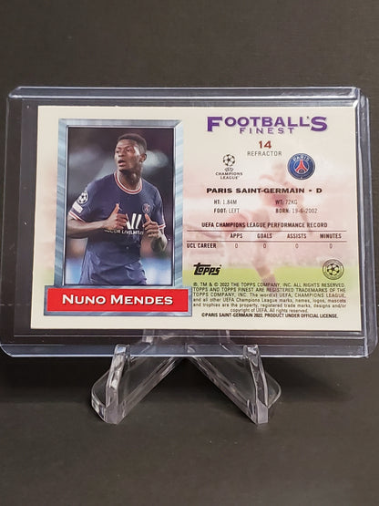 Nuno Mendes 2022 Topps Finest Flashbacks UEFA RC #14