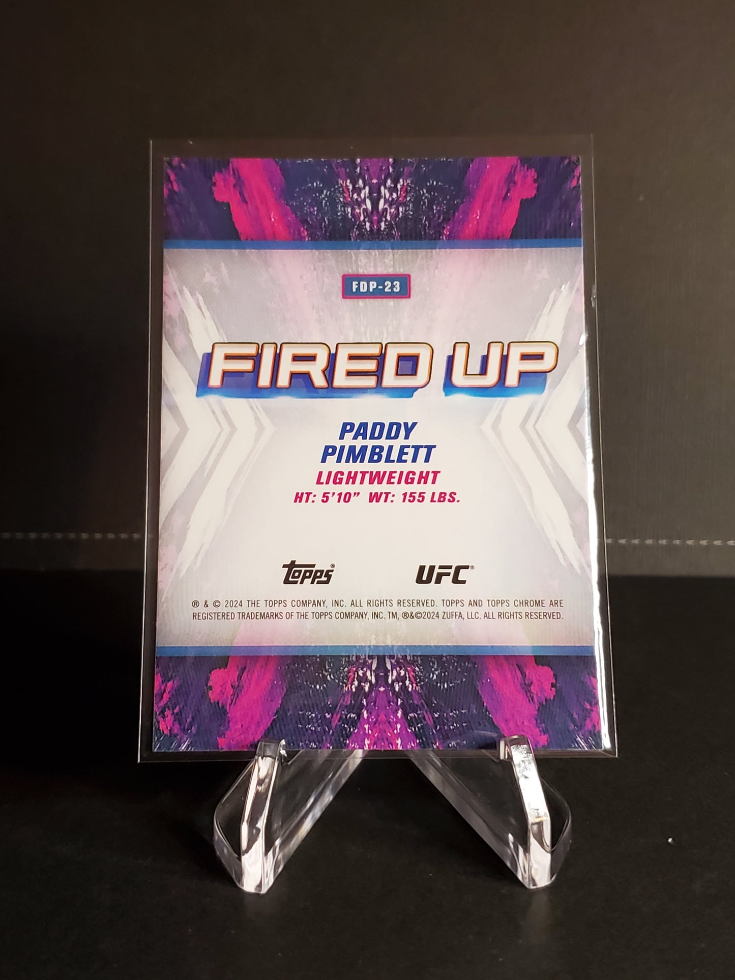 Paddy Pimblett 2024 Topps Chrome UFC Fired Up FDP-23