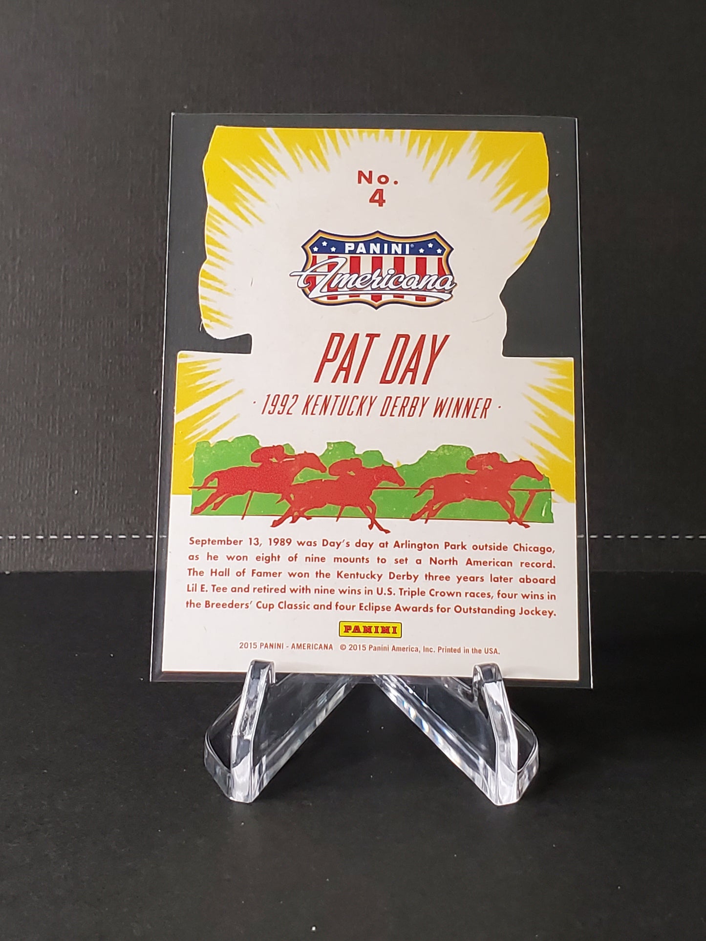 Pat Day 2015 Panini Americana Winner's Circle Die Cut Parallel #4