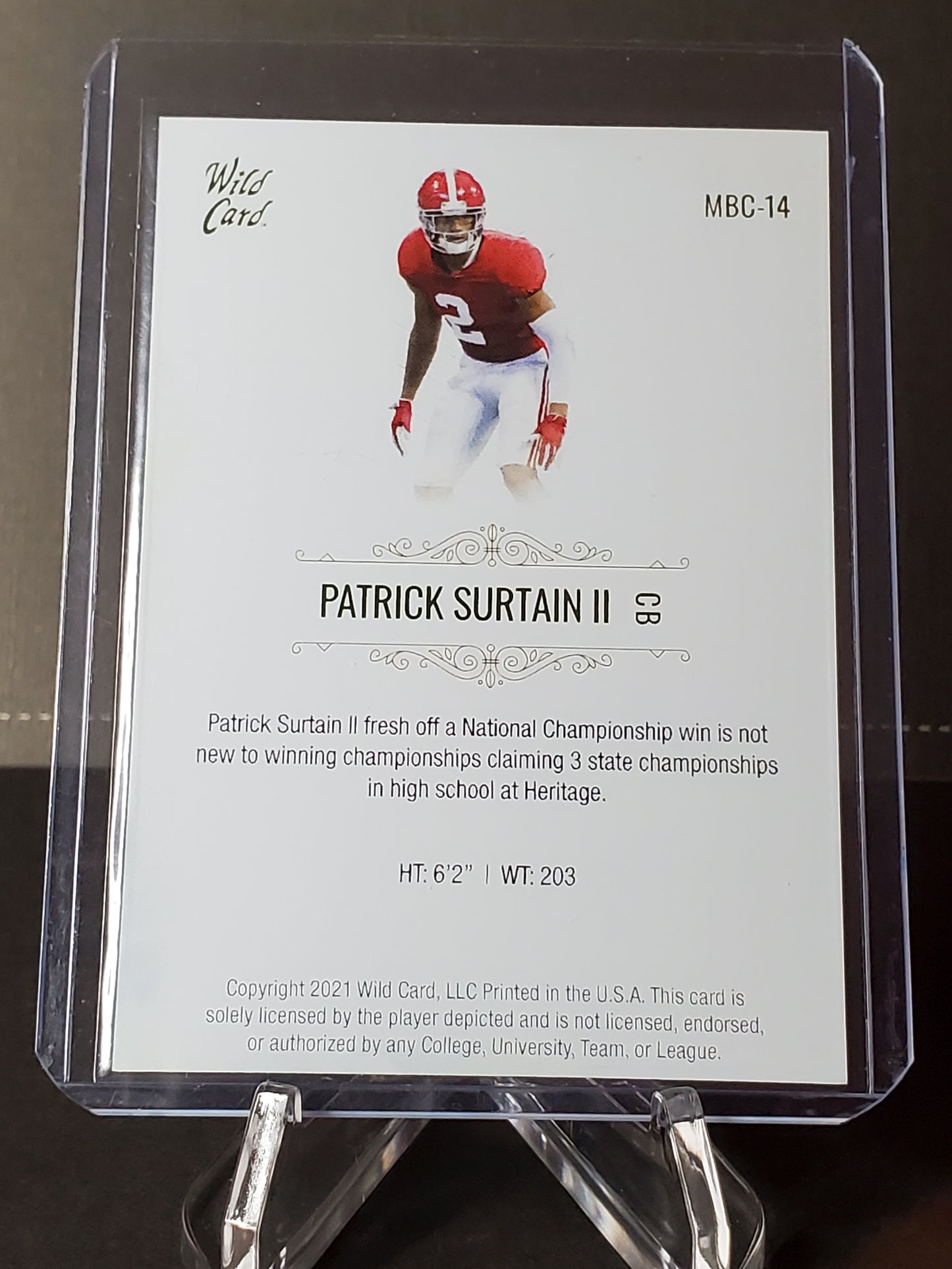 Patrick Surtain II - 2021 Wild Card Matte #MBC-14: /349