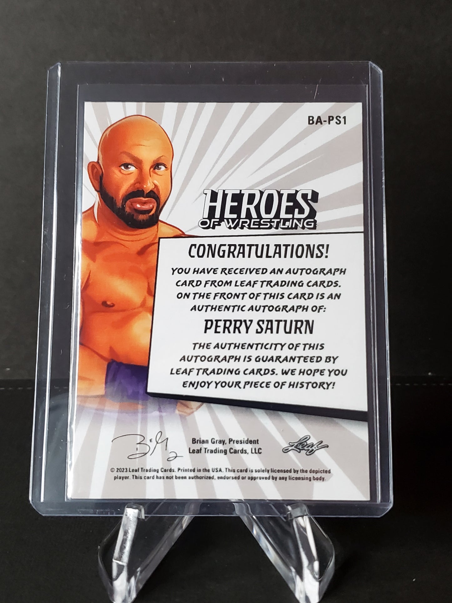 Perry Saturn 2023 Leaf Heroes of Wrestling AUTO Zebra #BA-PS1