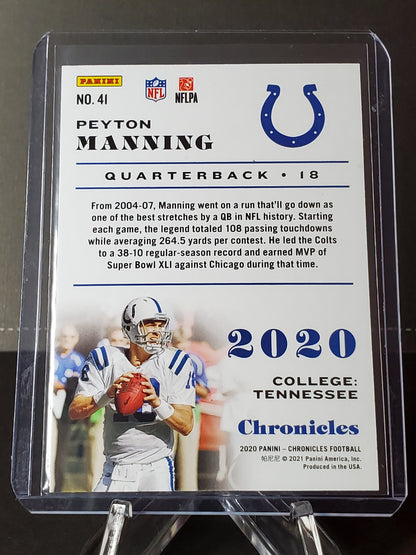 Peyton Manning 2020 Panini Chronicles Football BLUE #41: /99